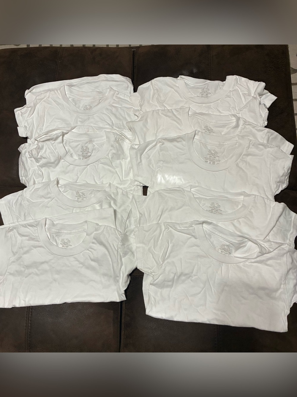 White Kids Short-Sleeve Crew Neck T-Shirt (lot of 9)